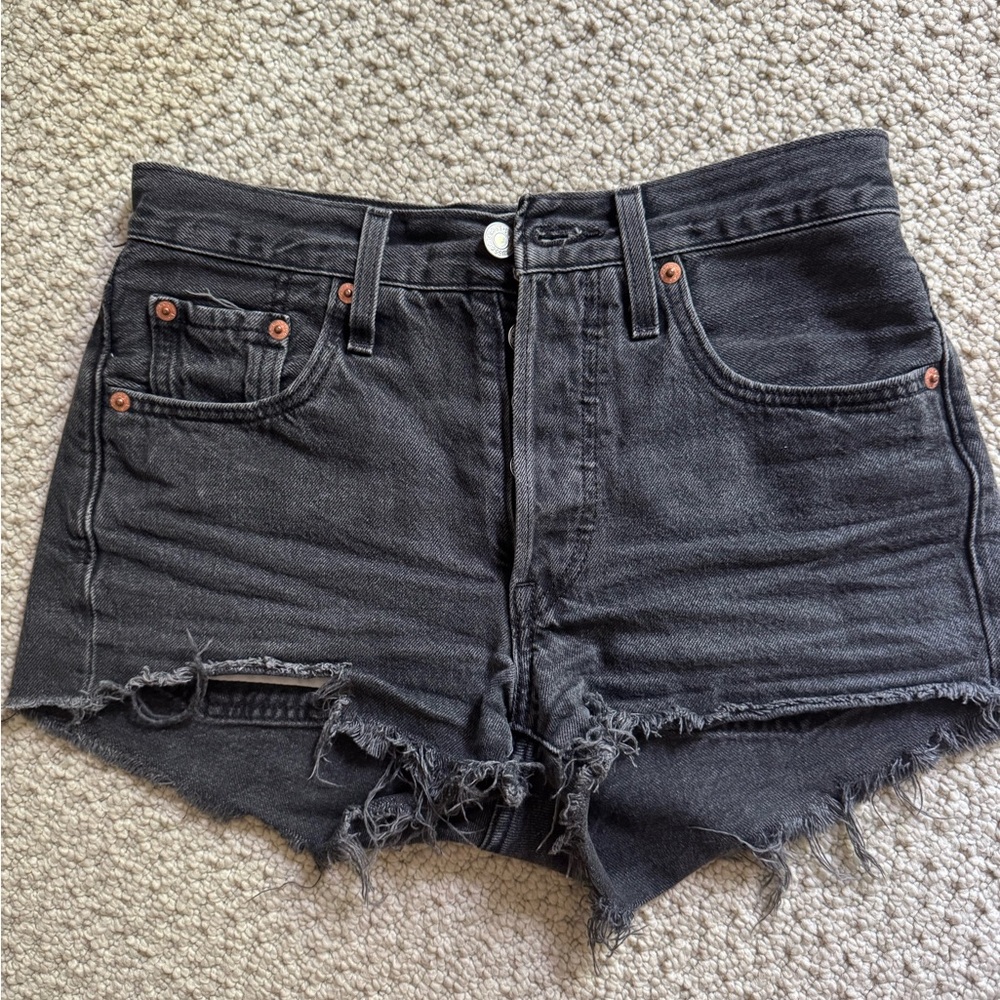 Levi's Black Jean Shorts for Women 501